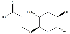 3-(((2R,3R,5R,6S)-3,5-dihydroxy-6-methyltetrahydro-2H-pyran-2-yl)oxy)propanoic acid 结构式