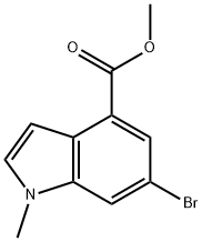 甲基 6-溴-1-甲基-1H-吲哚-4-甲酸基酯 结构式