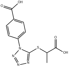 4-{5-[(1-carboxyethyl)sulfanyl]-1H-tetraazol-1-yl}benzoic acid 结构式