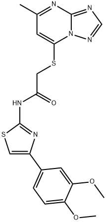 N-[4-(3,4-dimethoxyphenyl)-1,3-thiazol-2-yl]-2-[(5-methyl[1,2,4]triazolo[1,5-a]pyrimidin-7-yl)sulfanyl]acetamide 结构式