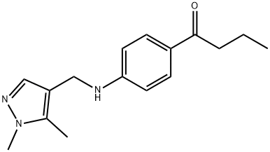 1-(4-(((1,5-Dimethyl-1H-pyrazol-4-yl)methyl)amino)phenyl)butan-1-one 结构式