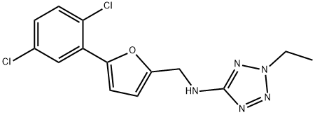 N-{[5-(2,5-dichlorophenyl)-2-furyl]methyl}-N-(2-ethyl-2H-tetraazol-5-yl)amine 结构式