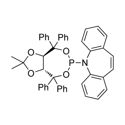 N-[(1R,7R)-9,9-Dimethyl-2,2,6,6-tetraphenyl-3,5,8,10-tetraoxa-4-phosphabicyclo[5.3.0]decan-4-yl]dibenzo[b,f]azepine 结构式