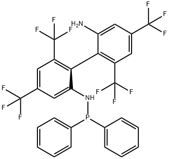N-[(1S)-2'-氨基-4,4',6,6'-四(三氟甲基)[1,1'-二苯基]-2-基]-P,P-二苯基亚磷酰胺 结构式