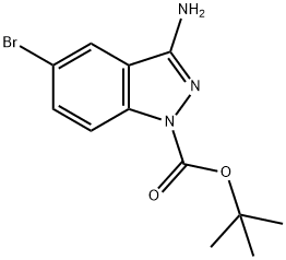 3-氨基-5-溴-1H-吲唑-1-羧酸叔丁酯 结构式