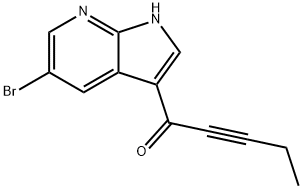1-(5-bromo-1H-pyrrolo[2,3-b]pyridin-3-yl)pent-2-yn-1-one 结构式