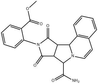 methyl 2-(8-carbamoyl-9,11-dioxo-8a,9,11,11a-tetrahydro-8H-pyrrolo[3',4':3,4]pyrrolo[2,1-a]isoquinolin-10(11bH)-yl)benzoate 结构式