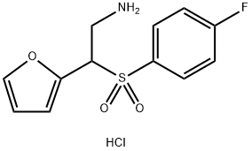 2-((4-fluorophenyl)sulfonyl)-2-(furan-2-yl)ethanamine hydrochloride 结构式