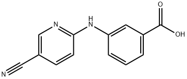 3-((5-氰基吡啶-2-基)氨基)苯甲酸 结构式