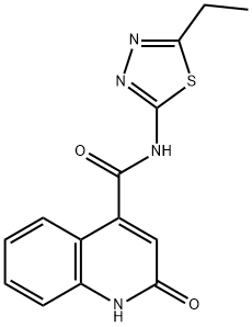 N-(5-ethyl-1,3,4-thiadiazol-2-yl)-2-hydroxyquinoline-4-carboxamide 结构式