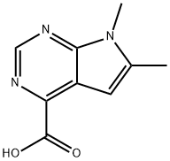 6,7-dimethyl-7H-pyrrolo[2,3-d]pyrimidine-4-carboxylic acid 结构式