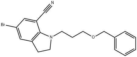 1-[3-(benzyloxy)propyl]-2,3-dihydro-5-bromo-1H-indole-7-carbonitrile 结构式