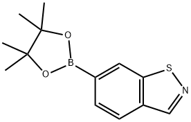 6-(4,4,5,5-四甲基-1,3,2-二氧硼杂环戊烷-2-基)苯并[D]异噻唑 结构式