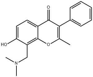 8-[(dimethylamino)methyl]-7-hydroxy-2-methyl-3-phenyl-4H-chromen-4-one 结构式