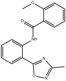 2-methoxy-N-[2-(3-methyl-1,2,4-oxadiazol-5-yl)phenyl]benzamide 结构式