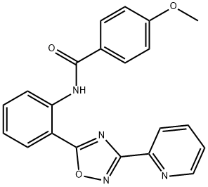 4-methoxy-N-{2-[3-(2-pyridinyl)-1,2,4-oxadiazol-5-yl]phenyl}benzamide 结构式