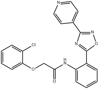 2-(2-chlorophenoxy)-N-{2-[3-(4-pyridinyl)-1,2,4-oxadiazol-5-yl]phenyl}acetamide 结构式