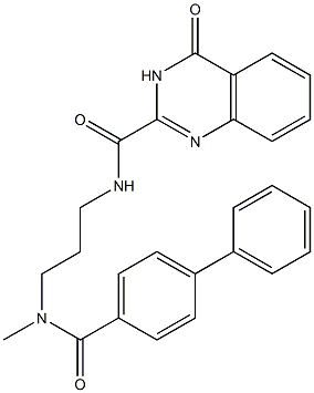 N-{3-[([1,1'-biphenyl]-4-ylcarbonyl)(methyl)amino]propyl}-4-oxo-3,4-dihydro-2-quinazolinecarboxamide 结构式