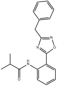 N-[2-(3-benzyl-1,2,4-oxadiazol-5-yl)phenyl]-2-methylpropanamide 结构式