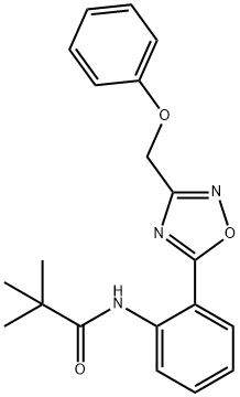 2,2-dimethyl-N-{2-[3-(phenoxymethyl)-1,2,4-oxadiazol-5-yl]phenyl}propanamide 结构式