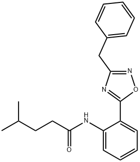 N-[2-(3-benzyl-1,2,4-oxadiazol-5-yl)phenyl]-4-methylpentanamide 结构式