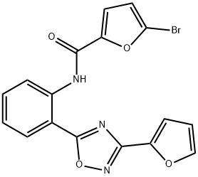 5-bromo-N-{2-[3-(2-furyl)-1,2,4-oxadiazol-5-yl]phenyl}-2-furamide 结构式