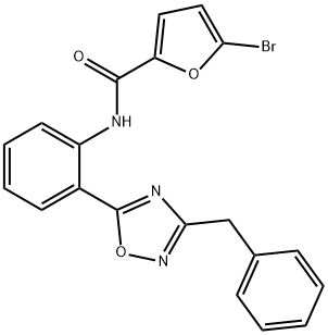 N-[2-(3-benzyl-1,2,4-oxadiazol-5-yl)phenyl]-5-bromofuran-2-carboxamide 结构式