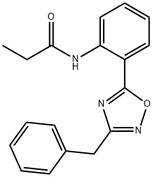 N-[2-(3-benzyl-1,2,4-oxadiazol-5-yl)phenyl]propanamide 结构式