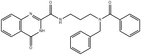 N-{3-[benzyl(phenylcarbonyl)amino]propyl}-4-oxo-3,4-dihydroquinazoline-2-carboxamide 结构式