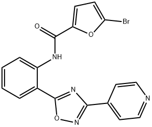 5-bromo-N-{2-[3-(pyridin-4-yl)-1,2,4-oxadiazol-5-yl]phenyl}furan-2-carboxamide 结构式
