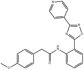 2-(4-methoxyphenyl)-N-{2-[3-(pyridin-4-yl)-1,2,4-oxadiazol-5-yl]phenyl}acetamide 结构式