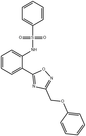 N-{2-[3-(phenoxymethyl)-1,2,4-oxadiazol-5-yl]phenyl}benzenesulfonamide 结构式
