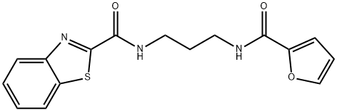 N-{3-[(furan-2-ylcarbonyl)amino]propyl}-1,3-benzothiazole-2-carboxamide 结构式
