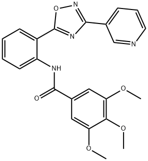 3,4,5-trimethoxy-N-{2-[3-(pyridin-3-yl)-1,2,4-oxadiazol-5-yl]phenyl}benzamide 结构式