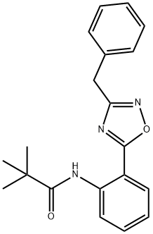 N-[2-(3-benzyl-1,2,4-oxadiazol-5-yl)phenyl]-2,2-dimethylpropanamide 结构式