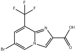 6-溴-8-(三氟甲基)咪唑并[1,2-A]吡啶-2-羧酸 结构式