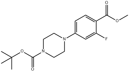 叔丁基 4-(3-氟-4-(甲氧羰基)苯基)哌嗪-1-羧酸酯 结构式
