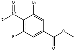 3-溴-5-氟-4-硝基苯甲酸甲酯 结构式