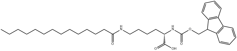 </SUP>-十四酰-<SMALL>L</SMALL>-赖氨酸 结构式