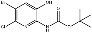 叔-丁基 (5-溴-6-氯-3-羟基吡啶-2-基)氨基甲酯 结构式