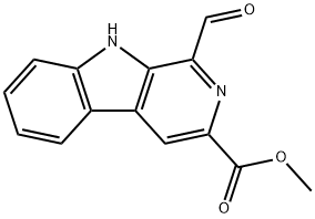 1-甲酰基-9H-吡啶并[3,4-B]吲哚-3-羧酸甲酯 结构式