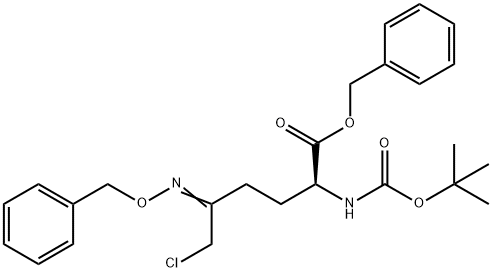 (S,E) - 5 - ((苄氧基)亚氨基)-2 - ((叔丁氧羰基)氨基)-6-氯己酸苄酯 结构式