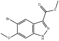 5-溴-6-甲氧基-1H-吲唑-3-羧酸甲酯 结构式