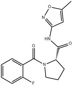 1-[(2-fluorophenyl)carbonyl]-N-(5-methyl-1,2-oxazol-3-yl)-L-prolinamide 结构式