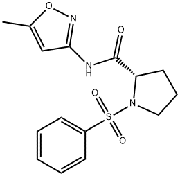 N-(5-methyl-1,2-oxazol-3-yl)-1-(phenylsulfonyl)-L-prolinamide 结构式