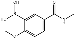 2-甲氧基-5-(甲基氨基羰基)苯基硼酸 结构式
