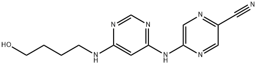 5-((6-((4-Hydroxybutyl)amino)pyrimidin-4-yl)amino)pyrazine-2-carbonitrile 结构式