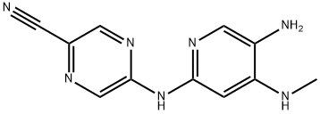 5-((5-Amino-4-(methylamino)pyridin-2-yl)amino)pyrazine-2-carbonitrile 结构式