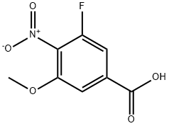 3-氟-5-甲氧基-4-硝基苯甲酸 结构式