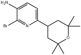 2-溴-6-(2,2,6,6-四甲基四氢-2H-吡喃-4-基)吡啶-3-胺 结构式